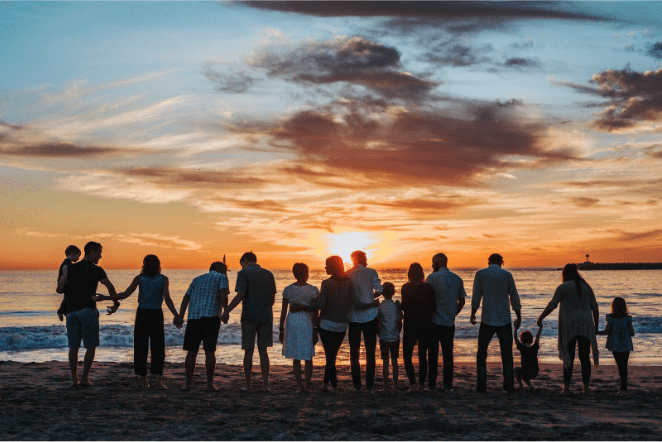 Holiday with Family in Bali when sunset